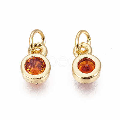 Brass with Single Cubic Zirconia Charms LS-ZIRC-F095-03G-07-1