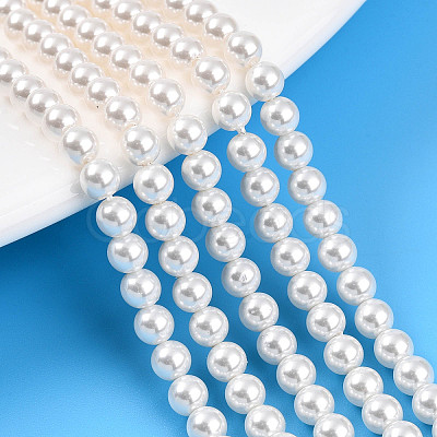 Baking Paint Pearlized Glass Pearl Bead Strands X-HY-N002-4mm-A11-1