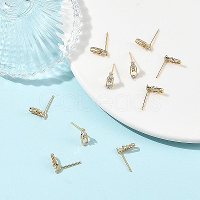 SHEGRACE Brass Micro Pave Cubic Zirconia Stud Earrings XGRQ4N622-727G-1