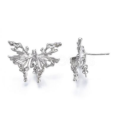 Brass Stud Earring Findings KK-N216-406P-1