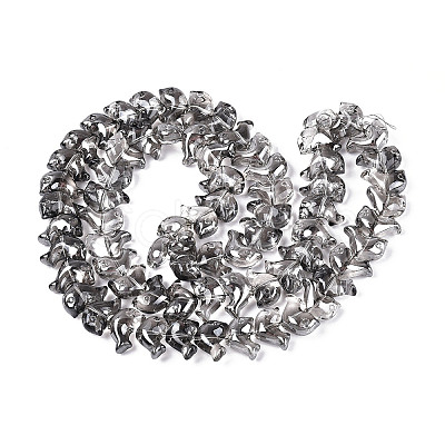 Electroplate Transparent Glass Beads Strands EGLA-N017-06-A06-1