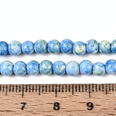 Baking Paint Glass Beads Strands DGLA-N016-4mm-09-1