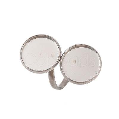 Non-Tarnish 304 Stainless Steel Open Cuff Ring Findings STAS-E124-05K-P-1