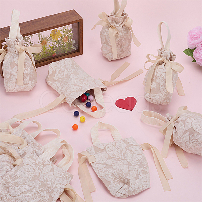Canvas Cloth Candy Drawstring Pouches with Rope Handle ABAG-WH0083-004A-1