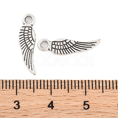 Tibetan Style Alloy Wing Charms TIBEP-3344-AS-NR-1