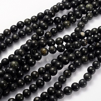 Natural Serpentine/Green Lace Stone Beads Strands X-GSR8mmC146-1