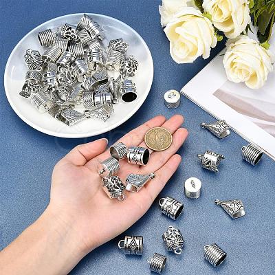 50Pcs 5 Style Tibetan Style Alloy Cord Ends TIBEP-PH0001-25-1