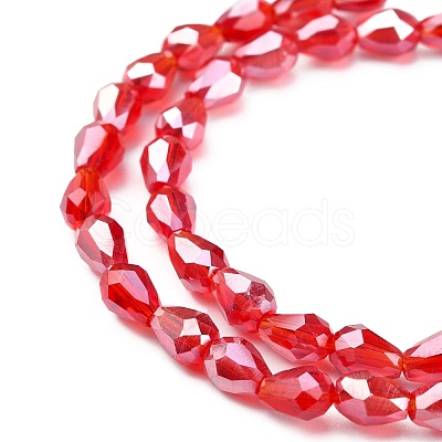 Electroplate Glass Beads Strands X-EGLA-R008-6x4mm-9-1