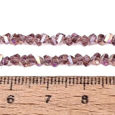 Electroplate Transparent Glass Beads Strands EGLA-Q139-01A-A14-1