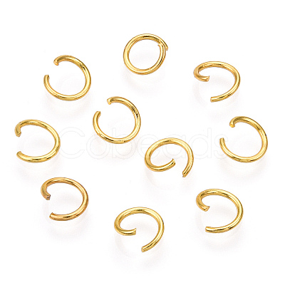 PVD Vacuum Plating 304 Stainless Steel Open Jump Rings X-STAS-R049-6x0.8mm-G-1