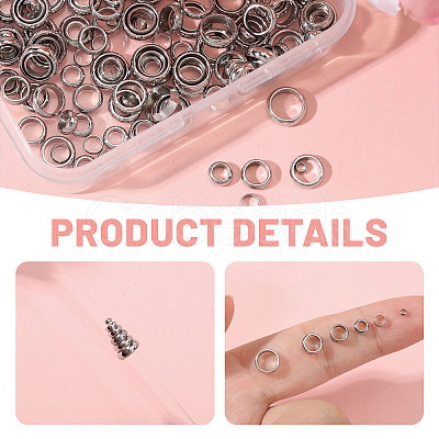 300Pcs 6 Styles 304 Stainless Steel Beads STAS-CA0002-47-1