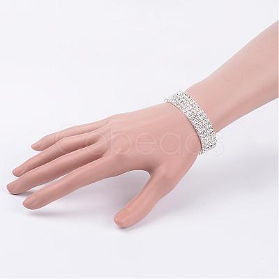 4 Row stretch Rhinestone Bracelet B115-4-1