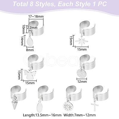 304 Stainless Steel Open Cuff Rings RJEW-UN00017-1