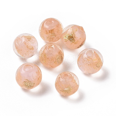 Handmade Gold Foil Glass Beads LAMP-C004-03D-1