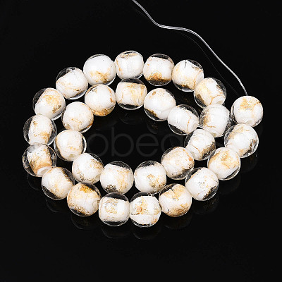 Handmade Gold & Silver Foil Glass Beads FOIL-N030-03A-01I-1