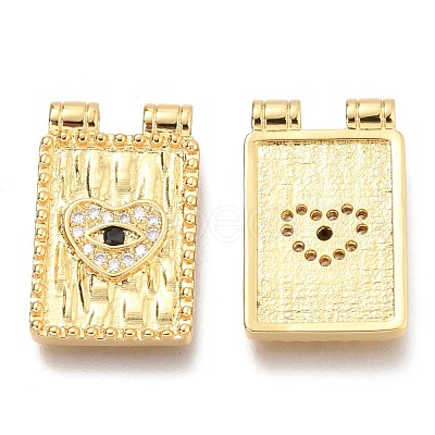 Brass Micro Pave Clear & Black Cubic Zirconia Pendants X-ZIRC-O036-54G-1