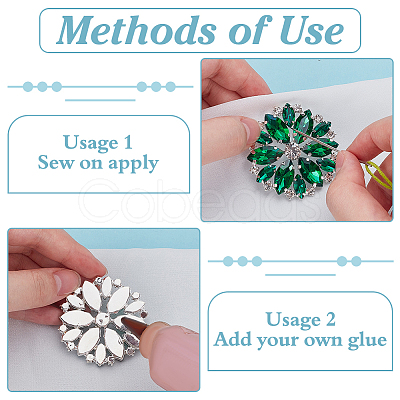 4Pcs Iron Glass Cabochons FIND-FG0004-86A-1
