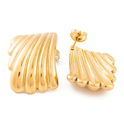 Ion Plating(IP) 304 Stainless Steel Stud Earrings for Women EJEW-L272-032G-01-1