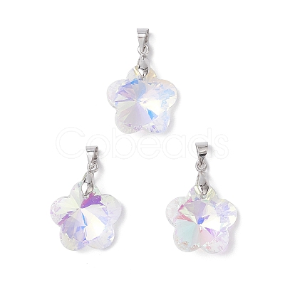 AB Color Plated Glass Pendants PALLOY-JF04596-02-1