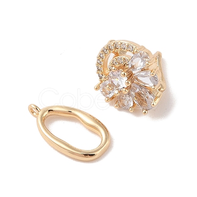 Brass Micro Pave Cubic Zirconia Twister Clasps KK-B100-069G-1