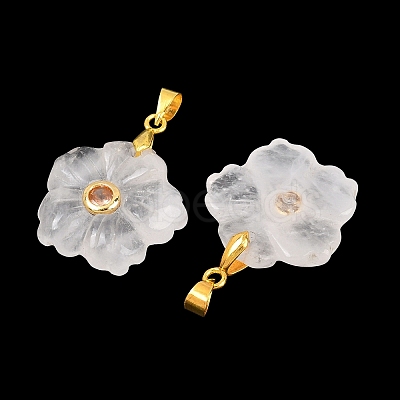 Natural Quartz Crystal Carved Pendants G-A315-01G-01-1
