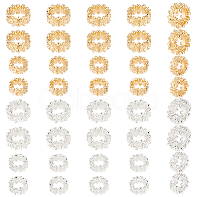 40Pcs 4 Style Eco-Friendly Rack Plating Brass Beads KK-PH0006-20-1
