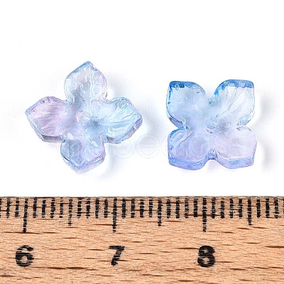Baking Paint Transparent Glass Bead Caps X-DGLA-N014-04B-1