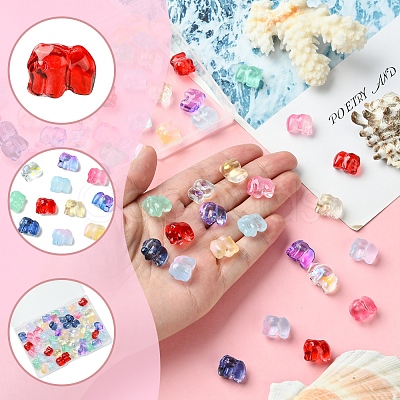 60Pcs 10 Colors Spray Painted Glass Beads GLAA-FS0002-05-1