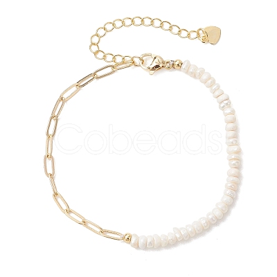 Brass Paperclip Chains Bracelets BJEW-JB13492-1