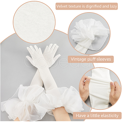 Velvet Long Finger Gloves AJEW-WH20067-005C-1