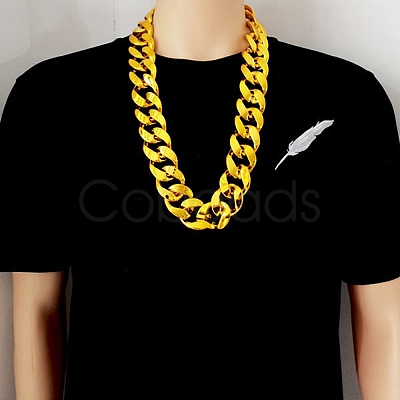Unisex Thick CCB Plastic Cuban Link Chains Necklaces NJEW-V006-02G-1
