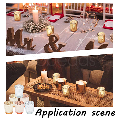 Plated Glass Candle Cups AJEW-GA0001-96-1