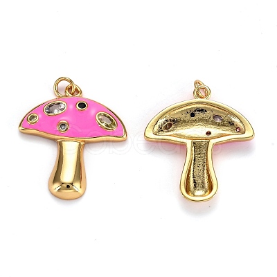 Autumn Theme Real 18K Gold Plated Brass Micro Pave Cubic Zirconia Pendants ZIRC-L100-019C-G-1