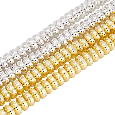 4 Strands 2 Colors Electroplate Non-magnetic Synthetic Hematite Beads Strands G-BC0001-42-1
