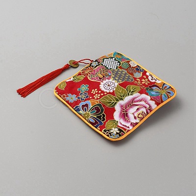 Square Cloth Jewelry Packing Pouches Drawstring Bags with Tassel ABAG-WH0032-68E-1
