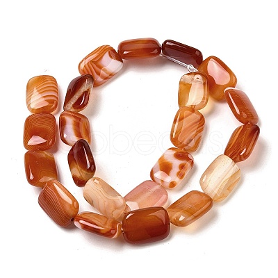Natural Striped Agate/Banded Agate Beads Strands G-B137-B01-01G-1