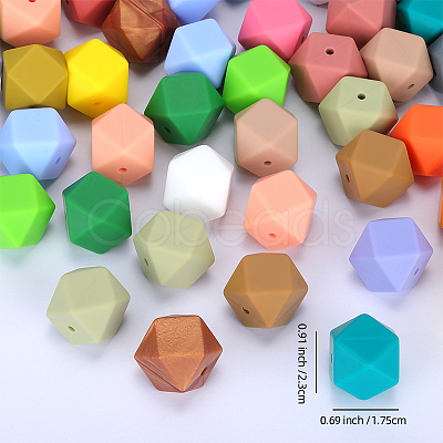 Hexagonal Silicone Focal Beads SI-JX0020A-99-1