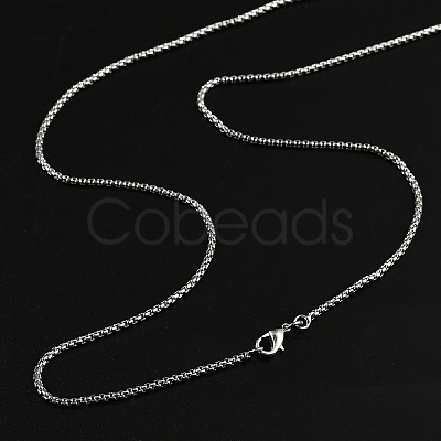 1.5mm Rack Plating Brass Box Chain Necklaces for Women Men MAK-L044-21P-1