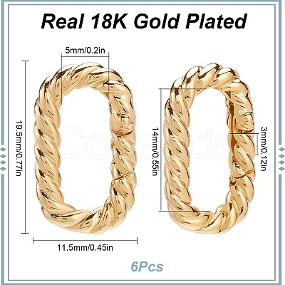 6Pcs Brass Spring Gate Rings KK-SC0005-71-1