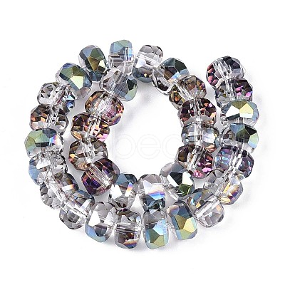 Electroplate Transparent Glass Beads Strands X-EGLA-N022-04A-D04-1