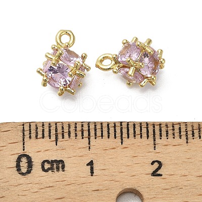 Brass Pave Cubic Zirconia Pendants KK-B142-11G-01-1