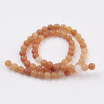 Natural Red Aventurine Beads Strands X-GSR023-1