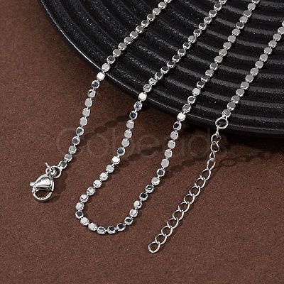 2MM Brass Disc Link Chain Necklaces NJEW-H086-05P-1