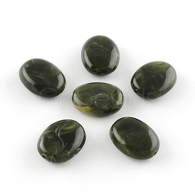 Oval Imitation Gemstone Acrylic Beads X-OACR-R047-08-1