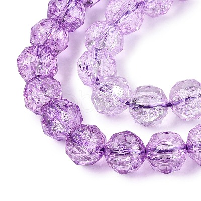 Crackle Transparent Glass Beads Strands GLAA-N063-10mm-13-1