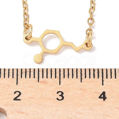 304 Stainless Steel Chemical Symbol Pendant Necklaces NJEW-Z073-03G-02-1
