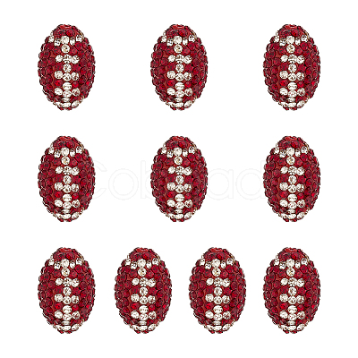 10Pcs Handmade Polymer Clay Rhinestone Beads CLAY-OC0001-08-1