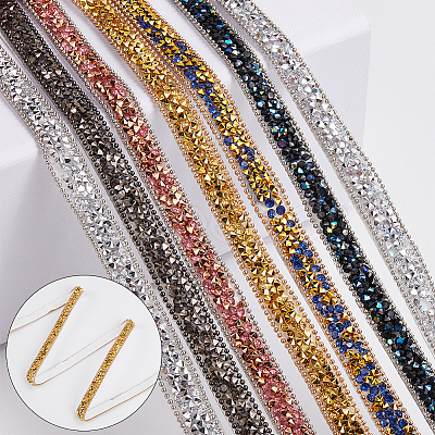 5 Yards Self Adhesive Resin Rhinestone Tape DIY-SP0002-49A-1