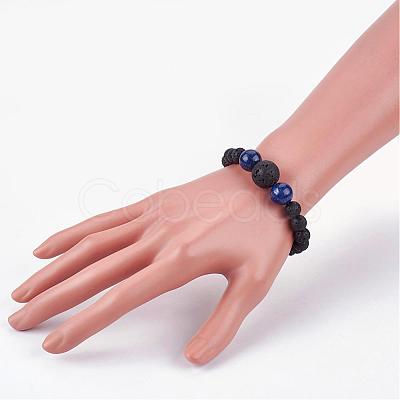 Natural Gemstone Stretch Bracelets BJEW-JB03159-1
