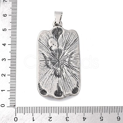 304 Stainless Steel Big Pendants STAS-Q339-01B-AS-1